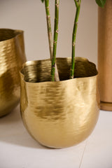 Novella Hammered Metal Pot By Accent Decor