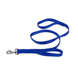 Loops 2 Double Handle Nylon Dog Leash - Medium/Large - 1" x 6' / Blue