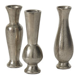 Henna Metal Bud Vases (Set of 3) By Accent Decor - Silver
