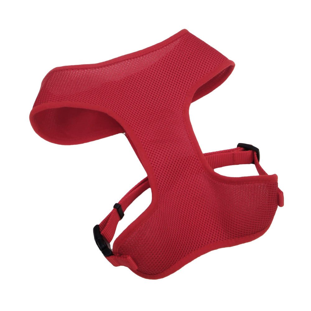 Comfort Soft Adjustable Mesh Dog Harness - XX-Small - 3/8" x 14"-16", 5-7 lb / Red