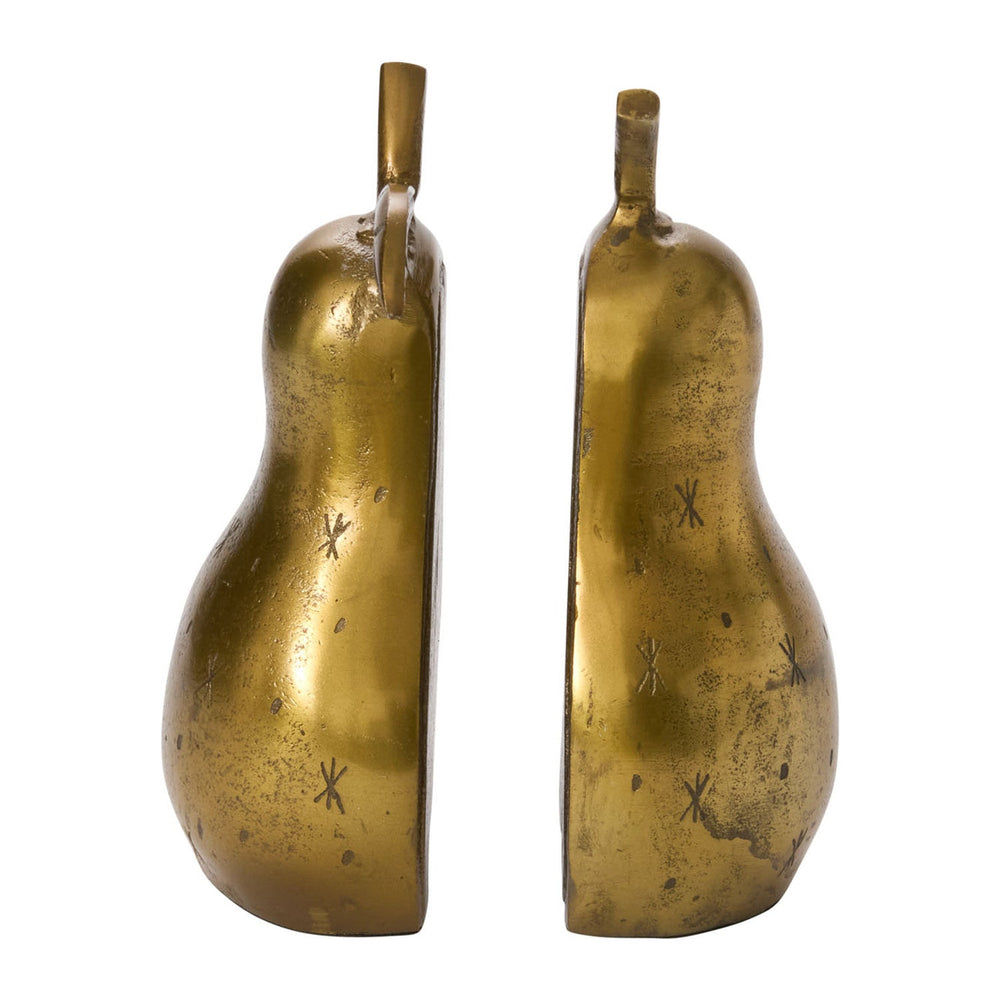 Golden Pear Bookends (Set of 2) By Accent Decor