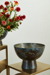 Edinburgh Oxidized Metal Floral Compotes By Accent Decor - 11.5" x 8" - Image 6