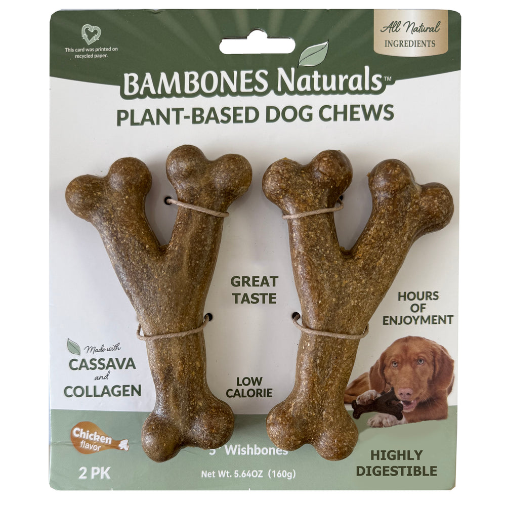 BamBones Natural Wishbone Dog Chew - 5" (2-Pack)