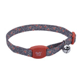 Safe Cat Adjustable Breakaway Cat Collar with Magnetic Buckle - Salmon Heart Charcoal
