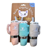 Haute Diggity Kitty Snuggly Cup 3-Pack (Teal, Ivory, Blush) Organic Catnip Cat Toy