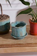 Aurina with Saucer Pots By Accent Decor