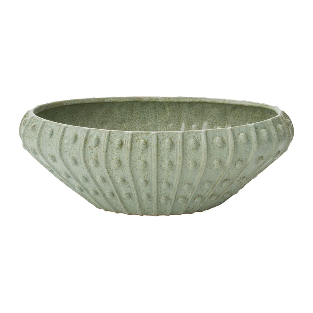 Abyss Reactive Glaze Ceramic Boat-Shaped Vessel By Accent Decor