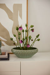 Abyss Reactive Glaze Ceramic Boat-Shaped Vessel By Accent Decor