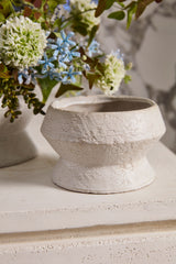 Theo Aged Stone Look Ceramic Floral Compotes By Accent Decor - 7" x 4.25" - Image 2