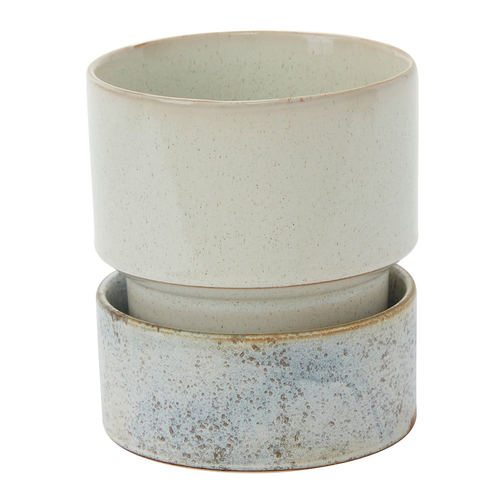 Endeavor with Saucer Reactive Glaze Glossy Pots By Accent Decor