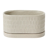 Zelle Speckled Ceramic Planters With Saucers By Accent Decor