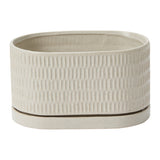 Zelle Speckled Ceramic Planters With Saucers By Accent Decor