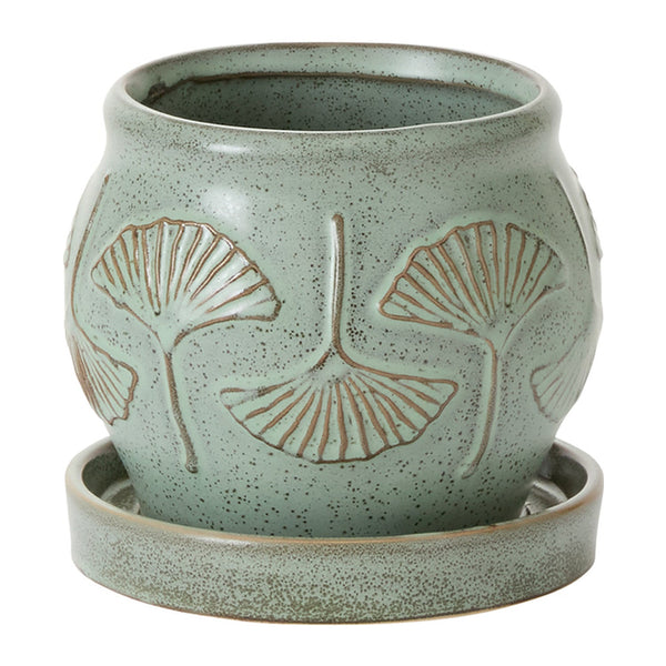 Accent Decor Biloba with Saucer Ceramic Pots By Accent Decor