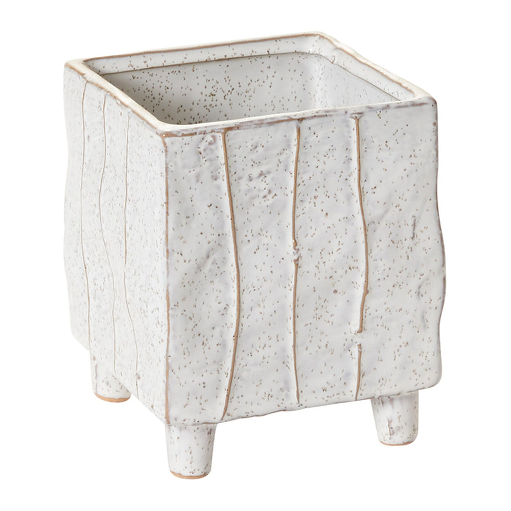 Tarragona Square Reactive Glaze Sculptural Planters By Accent Decor