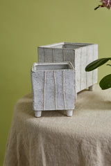 Tarragona Square Reactive Glaze Sculptural Planters By Accent Decor