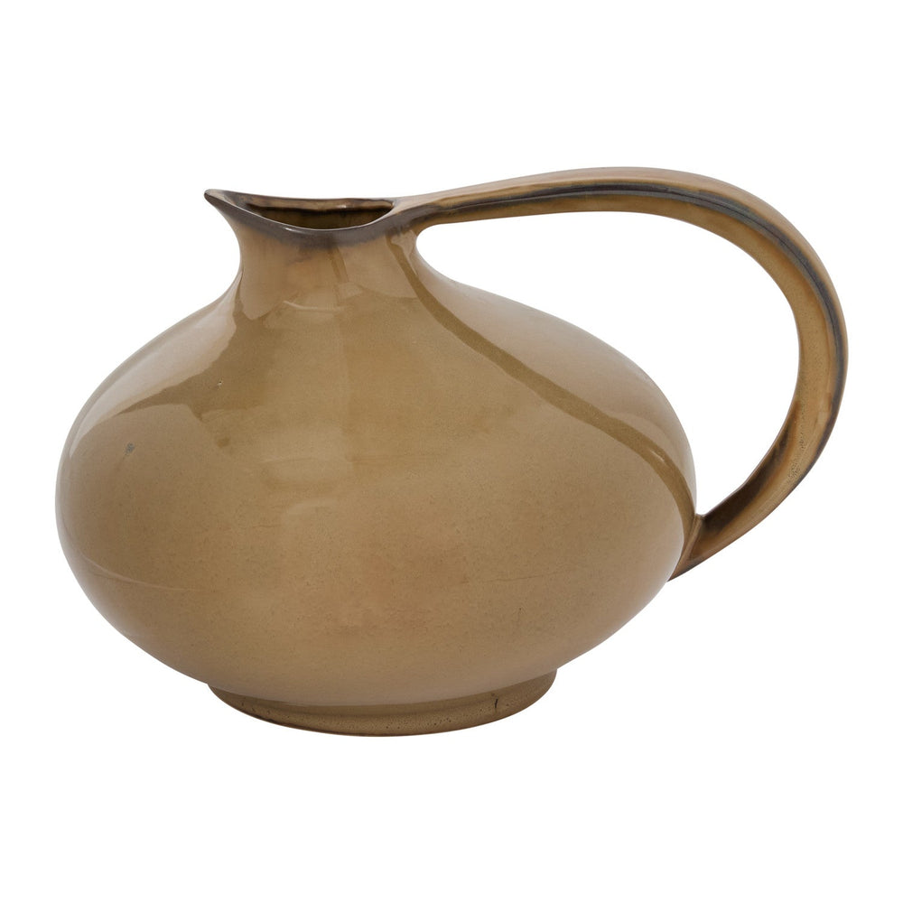 Serpentine Glossy Ceramic Decorative Pitcher By Accent Decor