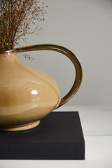 Serpentine Glossy Ceramic Decorative Pitcher By Accent Decor