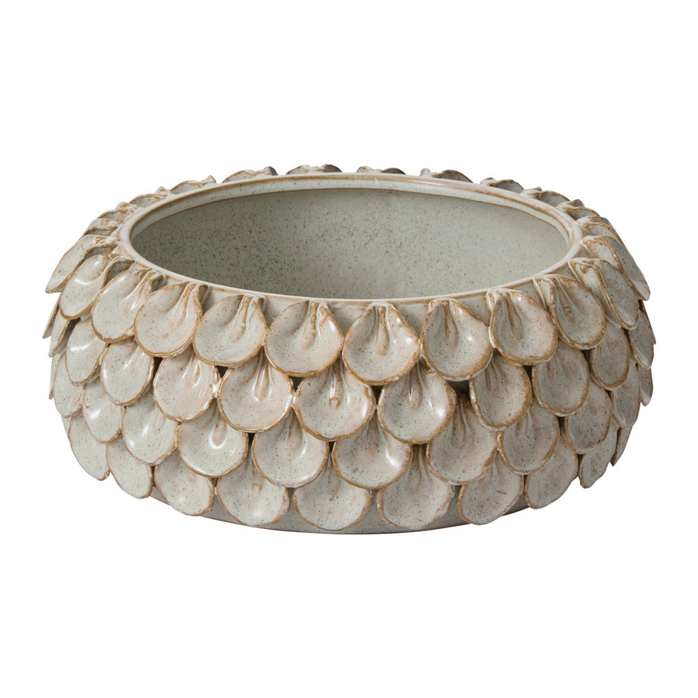 Mirabai Textured Glossy Bowl By Accent Decor