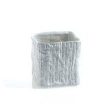 Linen Cube Ceramic Decorative Accent By Accent Decor - 4.25" x 4.25"