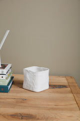 Linen Cube Ceramic Decorative Accent By Accent Decor