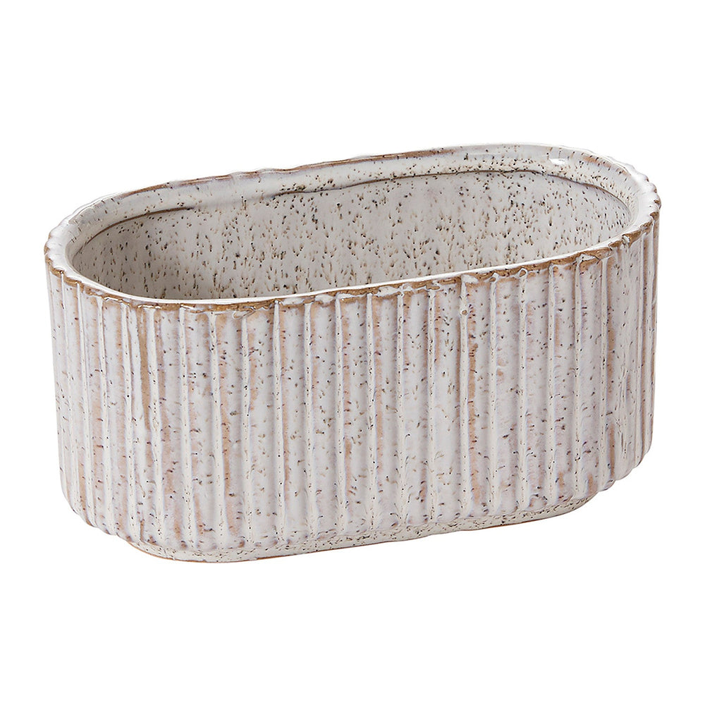 Stable Ribbed Glossy Planters By Accent Decor