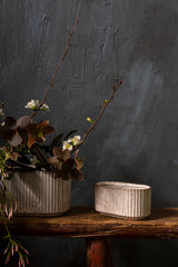 Stable Ribbed Glossy Planters By Accent Decor