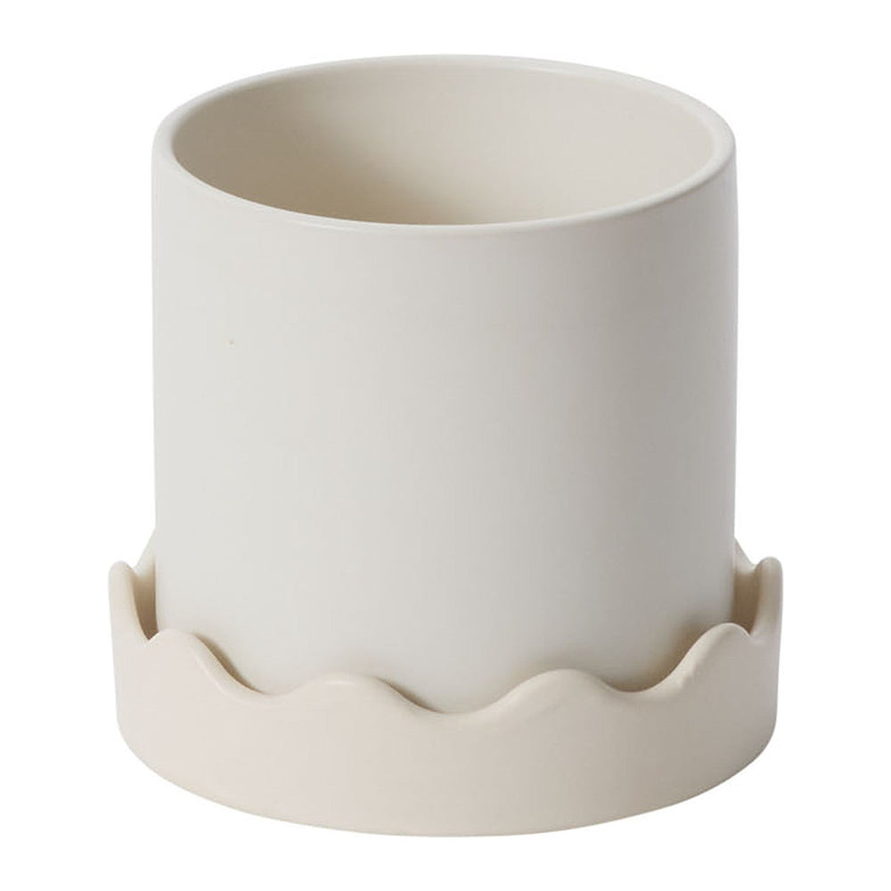 Pissaro with Saucer Matte Wavy Pots By Accent Decor