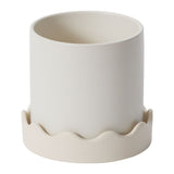 Pissaro with Saucer Matte Wavy Pots By Accent Decor
