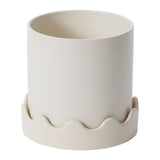 Pissaro with Saucer Matte Wavy Pots By Accent Decor