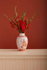 Coral Elodie Hand-Painted Glossy Decorative Vessels By Accent Decor