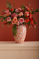 Coral Elodie Hand-Painted Glossy Decorative Vessels By Accent Decor