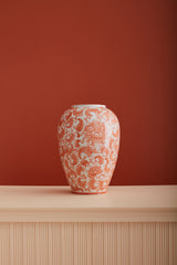 Coral Elodie Hand-Painted Glossy Decorative Vessels By Accent Decor
