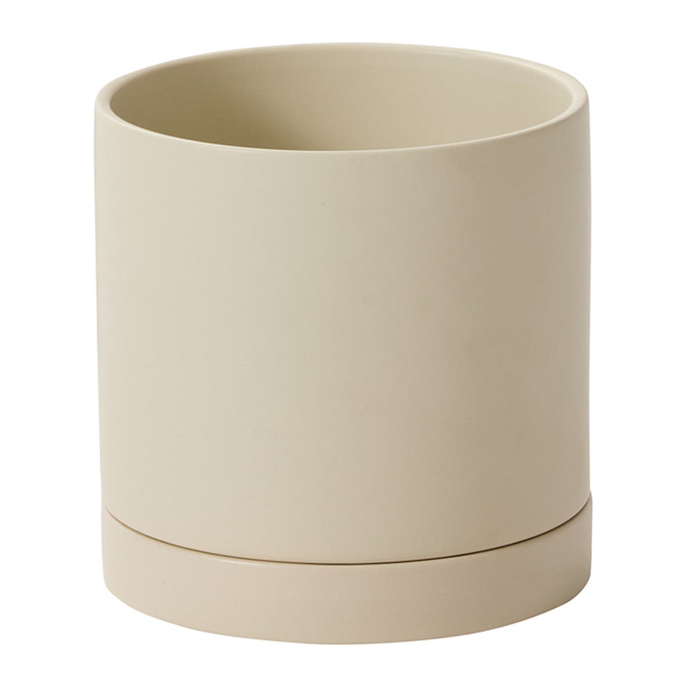 Romey Neutral with Saucer Matte Ceramic Pots By Accent Decor
