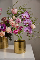 Gold Everest Textured Ceramic Decorative Vessels By Accent Decor