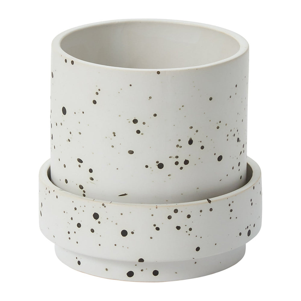 Claxton with Saucer Speckled Footed Pots By Accent Decor