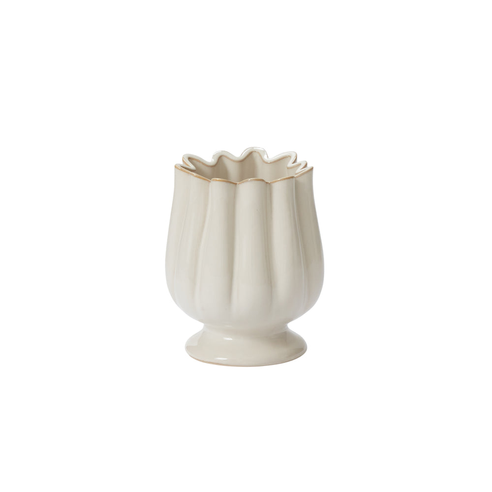 Tulipa Glossy Ceramic Decorative Vessels By Accent Decor - Vase 4.25" x 5.25"