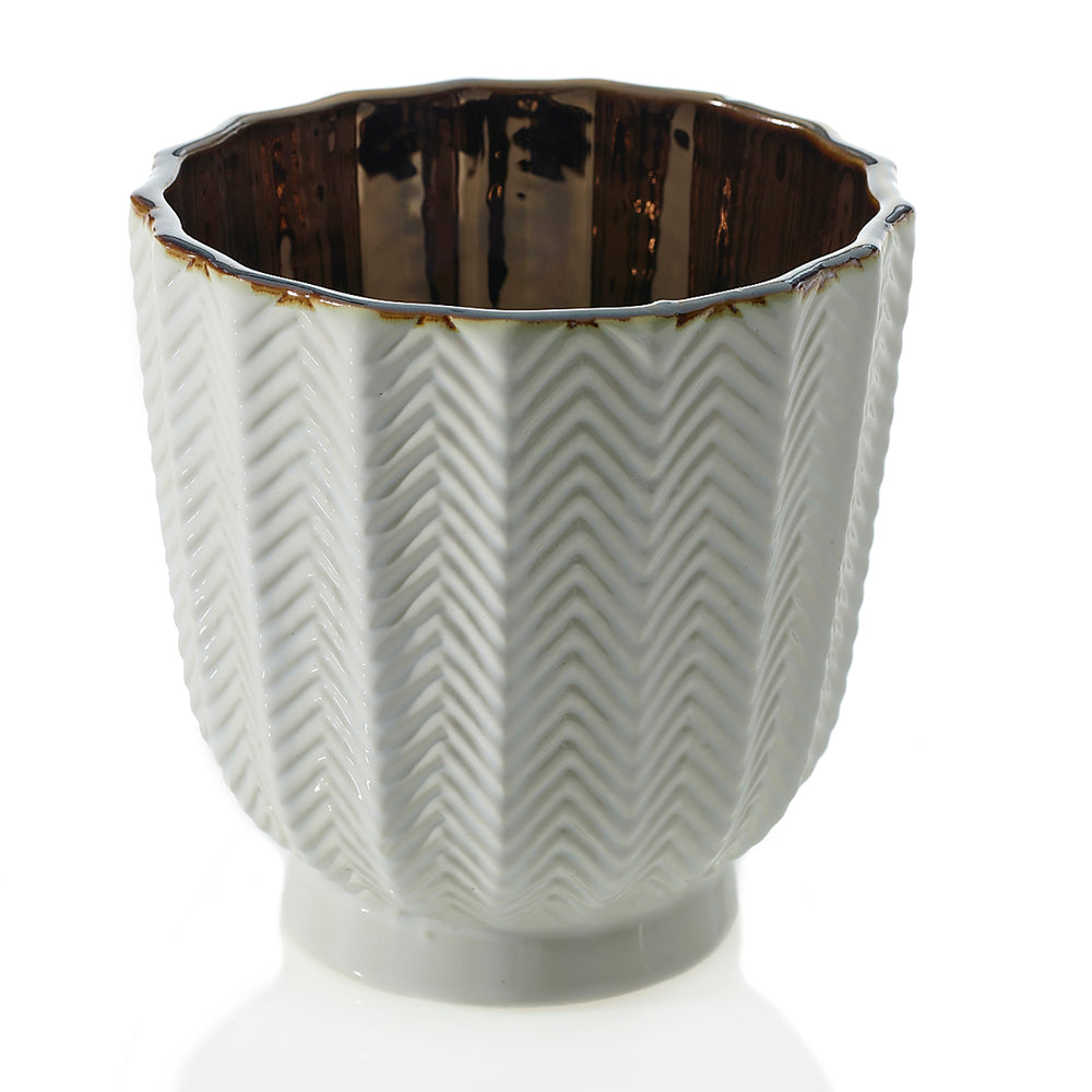 Melrose Ceramic Decorative Vessels By Accent Decor - Pot 5.25" x 5.25"