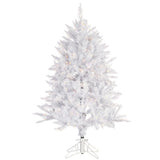 Vickerman Sparkle White Spruce Artificial Christmas Tree, 4.5', Warm White Mini Light