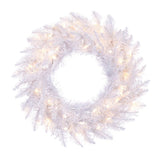 Vickerman Artificial Sparkle White Spruce Wreath, 24", Warm White Mini Light