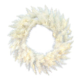 Vickerman Artificial Sparkle White Spruce Wreath, 30", Warm White Mini Light