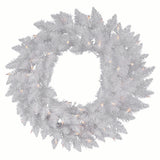 Vickerman Artificial Sparkle White Spruce Wreath, 60", Warm White Mini Light