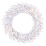 Vickerman Artificial Sparkle White Spruce Wreath, 48", Warm White Mini Light