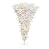 Vickerman 5.5' x 38" White Upside Down Artificial Christmas Tree, 5.5', Warm White Mini Light