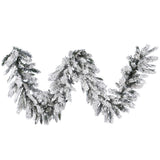 Vickerman Artificial Flocked Snow Ridge Garland, Unlit