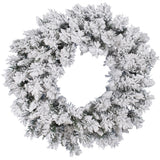 Vickerman Artificial Flocked Snow Ridge Wreath, 30", Unlit