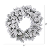 Vickerman Artificial Flocked Snow Ridge Wreath