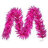Vickerman Hot Pink Artificial Garland, Pink Mini Light