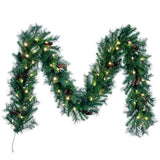 Vickerman Artificial Cheyenne Pine Garland, 9' x 12", Warm White Mini Light