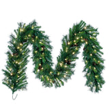 Vickerman Artificial Cheyenne Pine Garland, 9' x 14", Warm White Mini Light