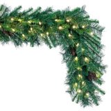 Vickerman Artificial Cheyenne Pine Garland, 9' x 16", Warm White Mini Light